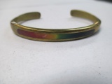 Vintage Brass and Enamel Cuff - Signed SC with Anchor - con 672