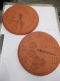 Terracotta Barometer and Clock - two pieces  - Will not be shipped - con 476
