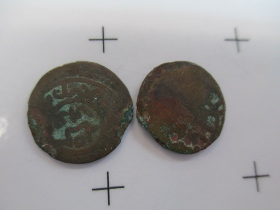Two Kush Bronze Coins c: 3 ad - con 583