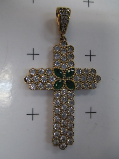 Sterling Silver Cross with Natural Topaz, con 583