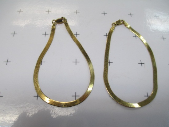 Two Gold Wash Bracelets - .925 Sterling - con 583