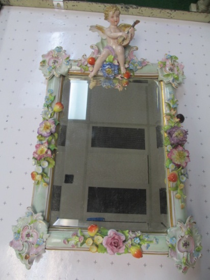 Capodimonte Porcelain Framed Mirror - 14x11 - Will not be shipped -  con 726
