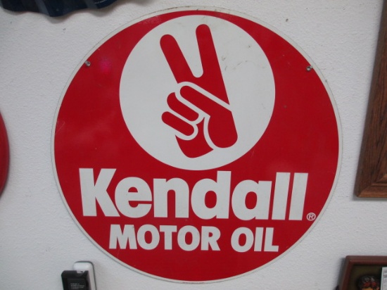 Double Sided Kendall Motor Oil sign - 23" - Will not be shipped - con 698