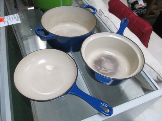 Three Pieces Vintage Le Creuset Cookware - Will not be shipped - con 672