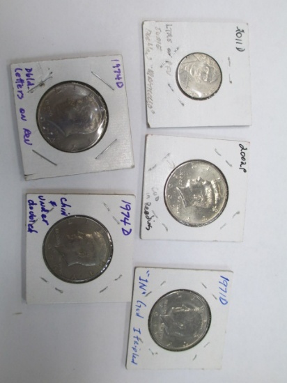 Four US Half Dollars with Errors - con 583