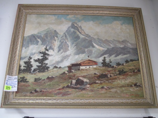 1940's Landscape Oil on Board Painting - Signed M Strasky - Will not be shipped - con 672