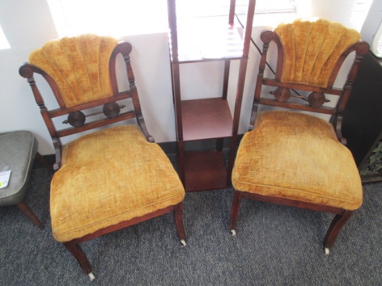 Set of Two Antique Eastlake Parlor Chairs - Will not be shipped - con 363