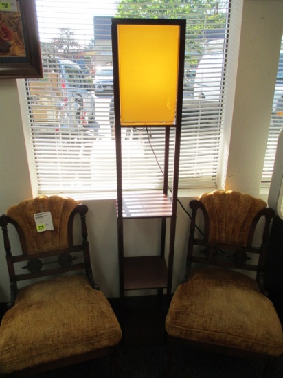Shelved Floor Lamp - works - 63x10x10 - Will not be shipped - con 363
