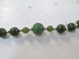 Sterling Silver and Jade Necklace - 19