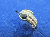 .925 Silver and Sapphire Ring - Size 8.75 -  con 668
