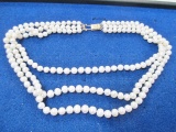 14k Gold Strand Pearl Necklace - 16