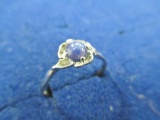 10k White Gold and Star Sapphire Ring - Size 11 - con 668