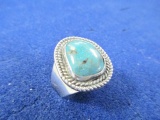 Sterling Silver and Turquoise Ring - con 447