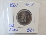 1867 US Three-cent Nickel - con 346
