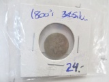 1800's US Three-Cent Silver Piece - con 346
