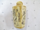 Chinese Hand Carved Bovine Bone - Snuff Bottle - con 346