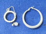 Two Earrings, One .925 Silver Pendant - con 317