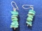 Sleeping Beauty Turquoise and Sterling Silver Dangle Earrings - con 754