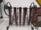 Wrought Iron and Leather Magazine Rack with Mail Holder - Will not be shipped - con 12