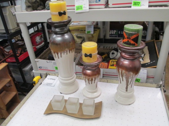 Pillar Candle Holders, Candles and More - Will not be shipped - con 12
