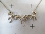 Sterling Silver Necklace of Bows - From Pawn - con 583