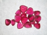 15 Heart Shaped Synthetic Red Gemstones - From Pawn - con 583