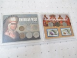 Two Sets of American West Stamp and Coin - con 346
