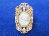 Large Cameo Ring - Adjustable Band - con 3