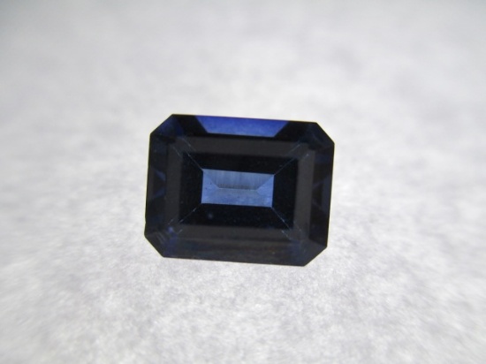 3.5ct Emerald Cut Sapphire - Royal Blue - Natural Unheated - con 583