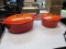 Vintage Orange Descoware Iron Cooking Pots - Will not be shipped - con 672