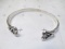 Vintage Sterling Silver Cuff Bracelet with Hearts - Signed Nicole - con 672