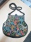 Vintage Black Floral and Swan Purse - con 754