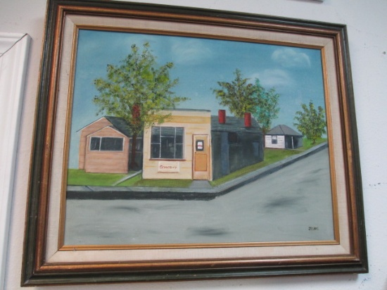Corner Store Painting - Signed by Heane - 25x21 - Will not be shipped - con 1