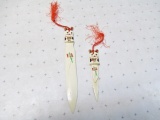 1930's Hand Painted Bone Letter Opener and Bookmark Cats - con 672