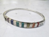 Vintage Sterling Silver Bracelet - Lapis, Turquoise, Coral and More - con 672