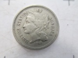 1868 US Three Cent Coin - con 672
