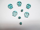 Large and Small Turquoise Skulls - con 754