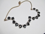Black Onyx and Crystal Necklace - con 754
