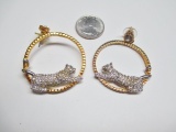 Pierced Cat Hoop Earrings - con 754