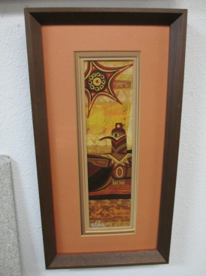 Vintage Native American Painting - Signed  Wilson - 20x8