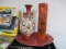 Two Asian Vases with Platter - con 446
