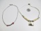 Vintage Native American Silver, Coral, Heishi and Turquoise Necklaces - con 754