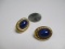 Gold and Lapis Lazuli Pierced Earrings - con 754
