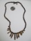 Vintage Tiger's Eye Dangle Necklace - con 754