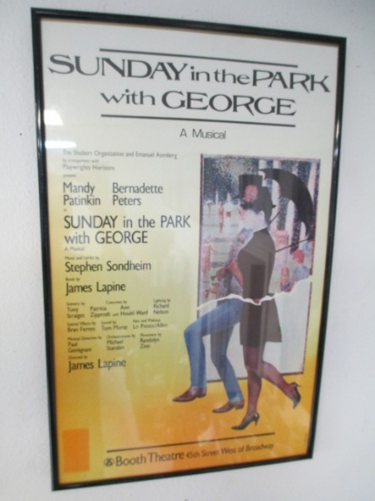 Framed 21x14 Booth Theatre - Sunday in the Park - Will not be shipped - con 694