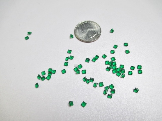 6.07 cw Lab Created Emeralds - 2.98mm Each - About 50 pcs - con 583