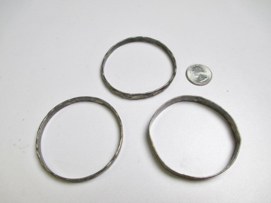 3 Stamped .925 and Sterling Vintage Bangles - con 754