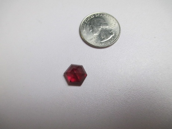 7.5cts Natural Blood Red Ruby Octagon cut - con 583