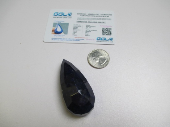 Natural Blue Sapphire 111 cts Pear Shape - con 583