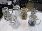 Lot of 6 Collectible Beer Steins - Will not be shipped - con 802